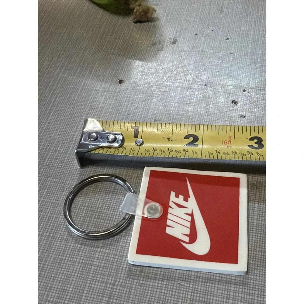 Rare Vintage Nike Swoosh Logo Square Rubber Promo Keychain Keyring